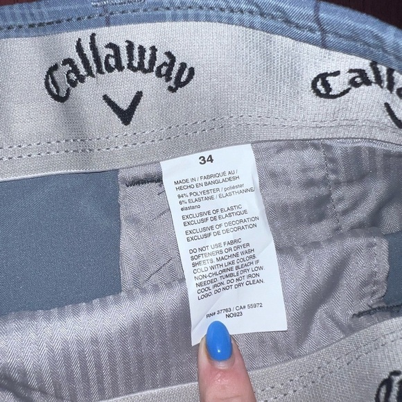 Callaway Men's Light Blue Checkered Shorts - Picture 2 of 3